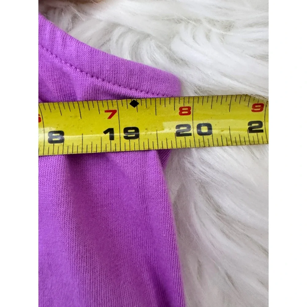 Lands End Women Purple Cotton Soutache Split Neck Sleeveless Shift Dress L 14-16